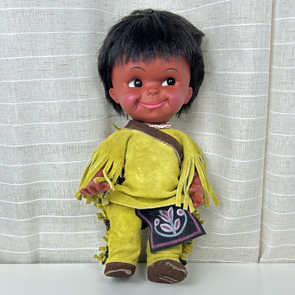 Native American Indian Doll Baby Dolls Leather Clothes Vintage